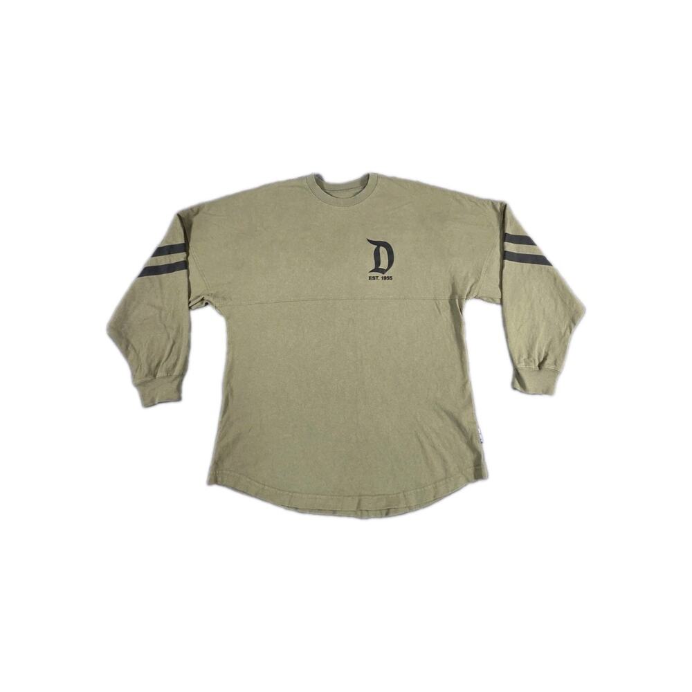 Disneyland Resort Spirit Jersey Olive Green Sz S Long Sleeve Adult Cotton C4